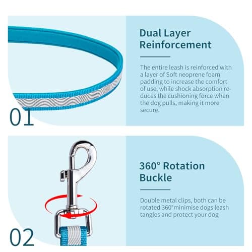 AIRUIDOG Hands Free Dog Leash, 4.25FT - 9FT Multifunctional Crossbody Waist Leash for Dogs Walking Reflective Running Dog Leashs for Medium and Large Dogs Walking,Jogging,Running,Training (Blue) - Thumbnail 5