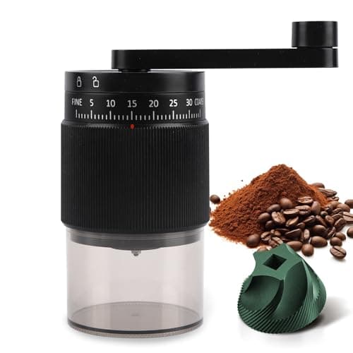 Manual Coffee Grinder - 95 Ceramic Burr, Adjustable Coarse to Fine, 30g Beans & 80ml Powder, Detachable Handle for Espresso, French Press, Camping (Black) - Image 1
