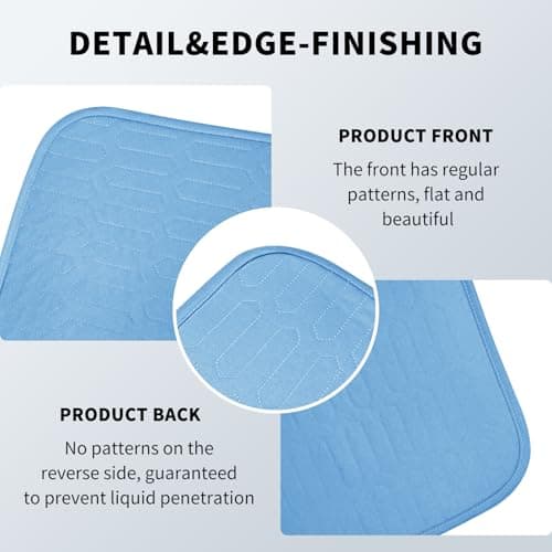 Hiiksolo Reusable Leakproof Bed Pads, 4 Pack 34" x 36" Washable Heavy Absorbency Incontinence Underpads, Blue Mattress Protector for Adults, Children, Pets - Thumbnail 6