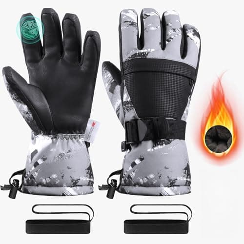 Pnosnesy Ski Gloves,Snow Gloves,Waterproof Cold Weather Winter Gloves for Parent Boys Girls- Cycling, Driving, Running - Image 1