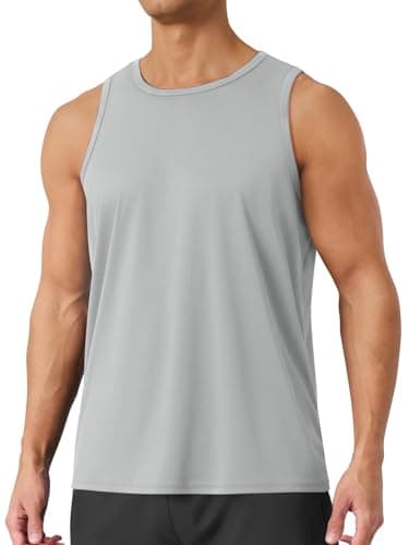 BOOJO Tank Tops Men - Summer Black Quick Dry Moisture Wicking Workout Muscle Sleeveless Shirts for Gym Running Beach - Image 1