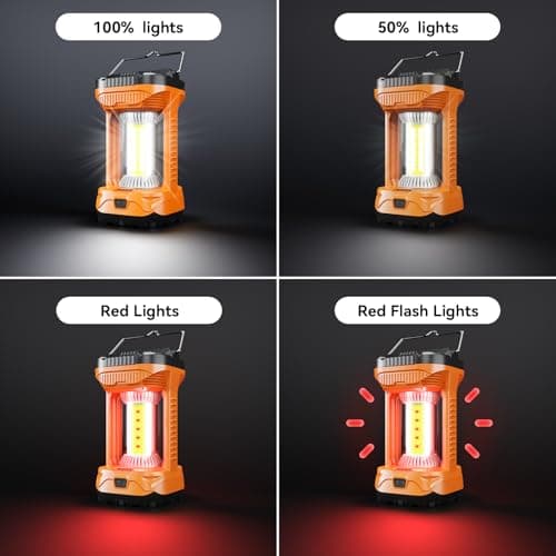 AlpsWolf Camping Lantern Rechargeable, 1000LM 4 Light Modes Camping Light 4000mAh Rechargeable Lantern for Power Outages Portable Camp Lantern with Memory Function, Orange, 1 Pack - Thumbnail 3