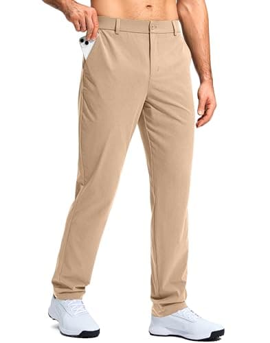 G Gradual Mens Golf Pants Stretch Dress Casual Pants 30"/32"/34" Lightweight Work Travel Slacks for Men with 4 Pockets(Khaki,L34.W38) - Image 1