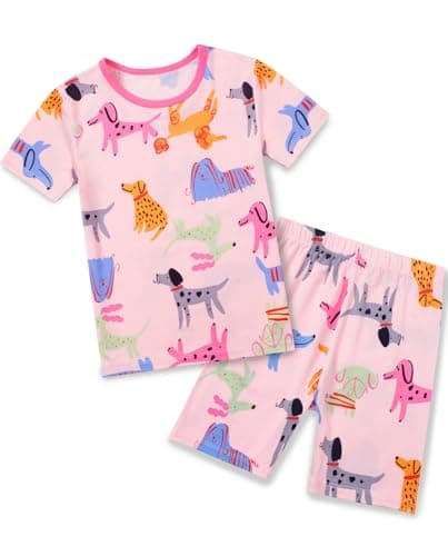 babee Reshinee Bamboo Viscose Toddler Girls Kids Short Sleeve Pajamas 2-3T Years Pink Summer Cool Soft 2pcs Set Pjs Pyjamas Jammies - Image 1