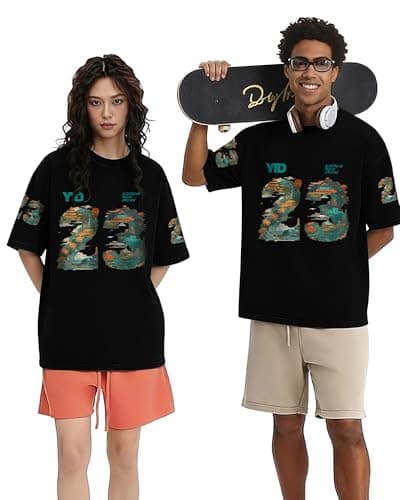 YTD Graphic T-Shirts for Men Women Short Sleeve 23 Print Summer Top Tee - Thumbnail 2
