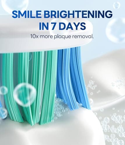 Bymore 8 Replacement Heads Electric Toothbrush for Kids, Ultra Clean Rechargeable Sonic Toothbrush Portable - Sky Blue - Thumbnail 2