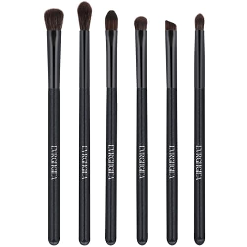 Eye Makeup Brush Set, 6 Pcs Professional Blending Eyeshadow Makeup Brushes for Concealer Eyebrows Eyeliner, Soft Hairs & Wood Handle…… (black 6pcs) - Image 1