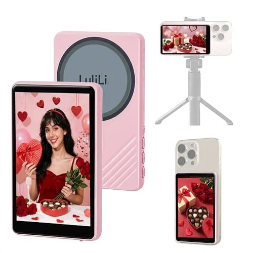 LuliLi Selfie Monitor Screen iPhone, 4K Vlog Recording Back Camera Screen for iPhone & Android, 180° Rotation, 3 Levels of Brightness, Photography Lovers Gift Ideas - Image 1