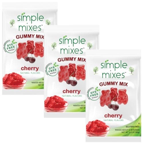 Simple Mixes Natural Gummy Mix, Healthy Snack, Dye-Free, No Gluten or Fat, Kosher, (3-Pack, Cherry) - Image 1