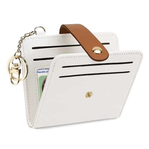 Airkit Small Wallets Woman RFID Blocking Leather Credit Card Holder - with ID Window - Card Wallets for Women - with Zipper Coin Purse - Keychain Wallet - Image 1