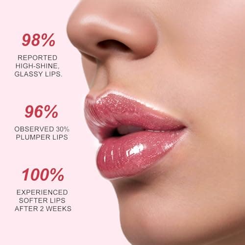 HECI BEAUTY Glitter Lip Gloss, Hydrating High Shine Lipgloss for Women, Non-Sticky Plumping Lip Oil with Vitamin E, Long Lasting Shimmer Finish for Daily Makeup, Fuchsia, 0.21 fl oz - Thumbnail 3