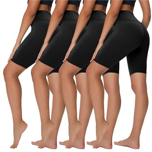 Sundwudu 4 Pack Biker Shorts for Women - 8” High Waist Tummy Control Summer Workout Shorts for Running Yoga Athletic - Image 1