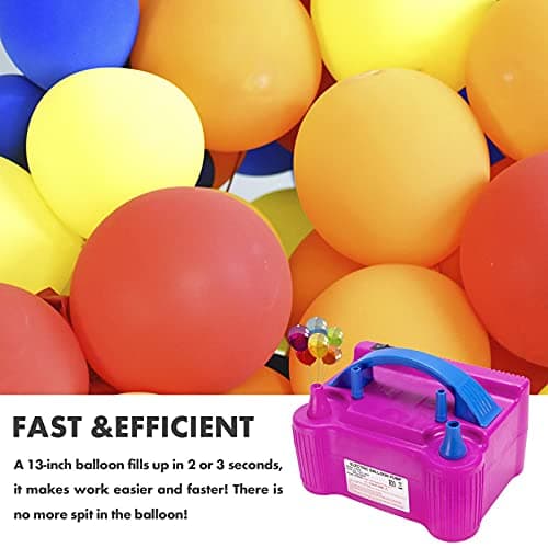 XBllcyiv Balloon Pump Electric,110V 600W Balloon Blower Inflator Dual Nozzle Air Pump Balloons Inflator for Decoration, Party, Sport,Gifts:2 Balloon Tying Tools (Blue) - Thumbnail 5