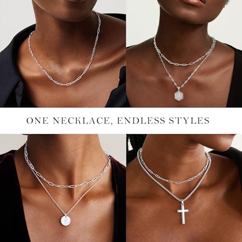 IEFWELL Silver Chain Necklace for Women - 3.5mm Silver Paperclip Chain Necklace, 22 inches Sturdy Hypoallergenic Chains, Jewelry Gifts for Men Girlfriend - Thumbnail 4