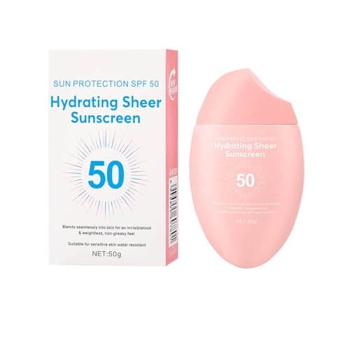 Sunscreen SPF 50+ 50g, Hydrating Sheer Face Sunscreen, Waterproof & Lightweight Water Gel, Non-Greasy, No White Cast, for Sensitive Skin Daily Use - Image 1
