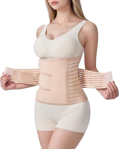 Evantha Postpartum Belly Band for Women: Adjustable Compression Wrap for Abdominal & Waist Support C-Section & Vaginal Birth Recovery Beige XXL - Image 1
