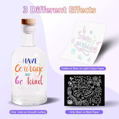 Glitter Markers Outline Pens Metallic Shimmer Marker, 12 Cute Tween Teen Girl Gifts Cool Trendy Stuff Drawing Art Supplies for 6-8 9-12 10-12 Year Old Kids, Fun Arts Crafts Kids Ages 8-12 Year Old - Thumbnail 5