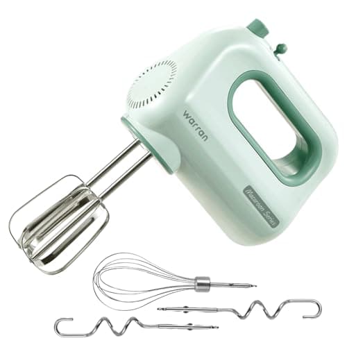warran 300W Compact Lightweight Electric Hand Mixer, with Powerful Quiet DC Motor for Baking, Cake, Brownies, Cookie Dough, Ideal for Home Kitchen (Green) - Image 1