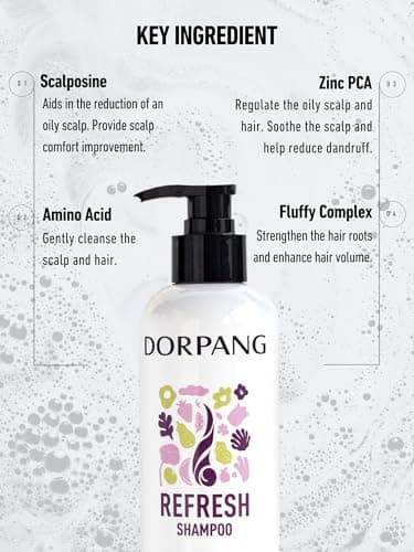 DORPANG Refresh Shampoo for Oily Hair and Dandruff, Boost Looking-Hair Volume, 355ml (12 fl oz) Oil Control Shampoo for All Hair Types, Paraben, Silicone & Sulfate Free - Thumbnail 3