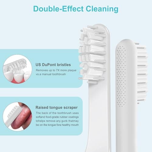 Toothbrush Replacement Heads Compatible with Quip Sonic Toothbrush-Soft Bristle Adult Refill Toothbrush Heads, Light Gray, 4-Pack - Thumbnail 4