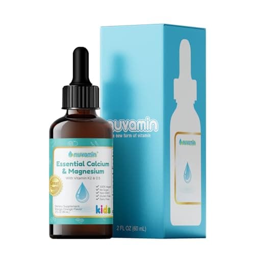 Nuvamin – Liquid Calcium & Magnesium Drops for Baby, Toddlers, Kids, & Adults, 2Fl.Oz (60ml), 30 Daily Servings. Great Taste - All Natural - Vegan - Superior Absorption - Image 1