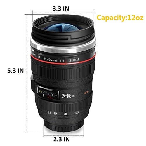 Chasing Y Camera Lens Coffee Mug,Camera Lens Mug,Fun Photo Coffee Cup Stainless Steel Lens Mugs Thermos Great Gifts for Photographers,Men,Women,Friends,School Rewards - Thumbnail 6