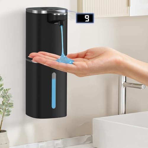Automatic Liquid Soap Dispenser for Hand Soap & Dish Soap, 9-Level Adjustable Touchless Dispenser with LCD Display, Rechargeable 380mL, Wall Mount or Countertop Use for Kitchen Bathroom