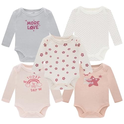 MEYSAHO Baby Newborn Layette 10-Piece Set Cotton Bodysuits Long Sleeve Pants Sets Baby Boys Girls Toddler Unisex Baby Gift Sets Flowers for 3 6 Months - Thumbnail 3