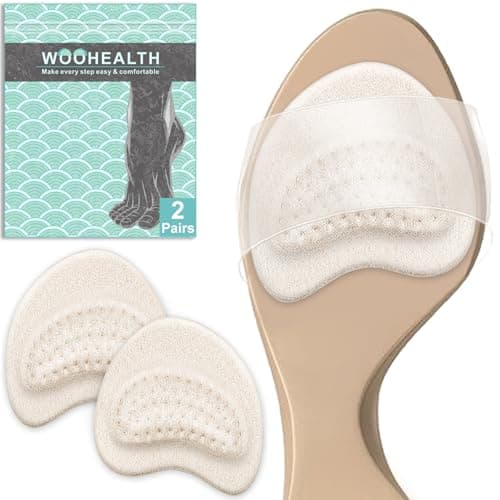 WOOHEALTH Metatarsal Pads for Women, Ball of Foot Cushions (2 Pairs Foot Pads) for Morton's Neuroma, Callus, Metatarsalgia & Forefoot Pain Relief (Apricot) - Image 1