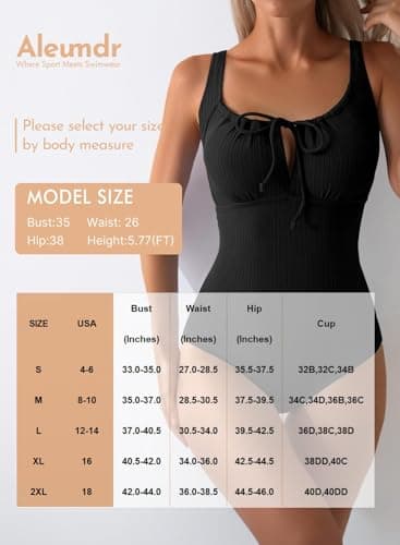 Aleumdr Womens Textured One Piece Bathing Suits Tummy Control Swimsuits Padded Push Up Bathing Suits Full Coverage Swimwear Lavender Purple Large - Thumbnail 6