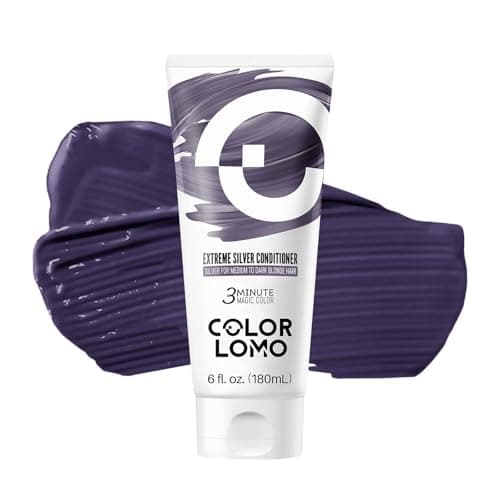 COLORLOMO Semi Permanent Hair Color - 6 oz Color Depositing Conditioner with Shea Butter & Almond Oil- Color Conditioner Depositing Hair Mask - Vegan, Paraben, Ammonia & Sulfate Free -Extreme Silver - Image 1
