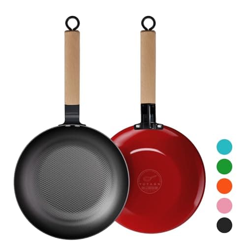 YUTANN Nonstick Frying Pan, 8 inch Enameled Cast Iron Pan Kitchen Healthy Egg Fry Pan Omelette with Detachable Handle, Lightweight Pre-seasoned Cast Iron Skillet, Dishwasher & Oven Safe - Image 1