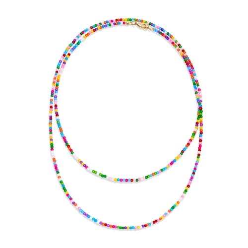 MURNA KARE Colorful Beaded Necklaces for Women - Boho Rice Beaded Long Layered Necklace, Colorful Bead Chain Jewelry Gifts | Anthropologie Jewelry for Women - Image 1