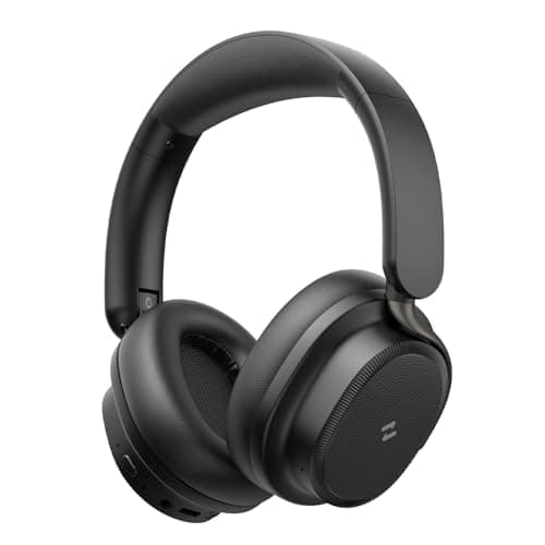 havit Noise Cancelling Headphones Over Ear, Wireless Bluetooth Headphones with 132H Playtime, Fast Charge 5 Min=5H, Foldable, Dual Device, with Mic for Travel Work Office, Black
