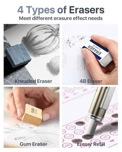 STAGEEK Mechanical Pencil Set with Case 37 Count, Drawing Pencils 0.3, 0.5, 0.7, 0.9MM & 2PCS 2MM Sketching Pencils with 492PCS Lead Refills (6B 4B 2B HB 2H 4H Color) for Artist Drafting Drawing - Thumbnail 6