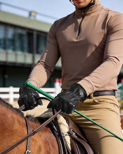 OZERO Leather Garden Gloves: Soft Breathable Deerskin Gloves (Black, XL) - Thumbnail 3
