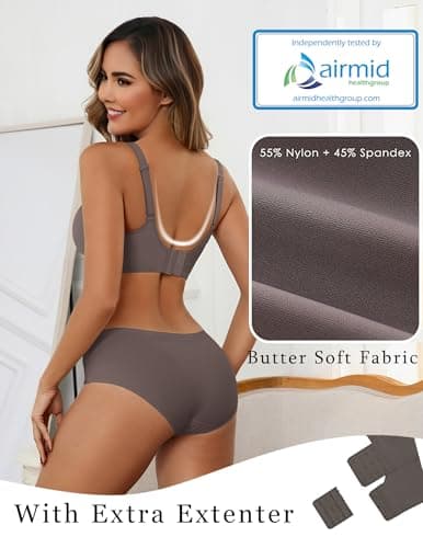 Avidlove Jelly Bras for Women Seamless No Underwire Bra Full Coverage Bralette Comfortable Brassiere with Teardrop Cutout Gray XXXL - Thumbnail 2