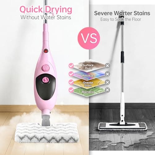 12-in-1 Adjustable Steam Mop & Detachable Handheld Steam Cleaner, 400ML Tank, Safe for Hardwood, Sealed Floors, Marble, Laminate, Stone & Tile - Thumbnail 5