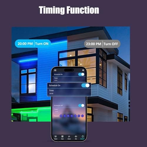 roperry 68FT Outdoor LED Strip Lights,IP68 RGB LED Lights with Remote and APP Control, Outdoor Strip Lights for Pool, Balcony, Roof, Garden, Stairs (1 Roll) - Thumbnail 3