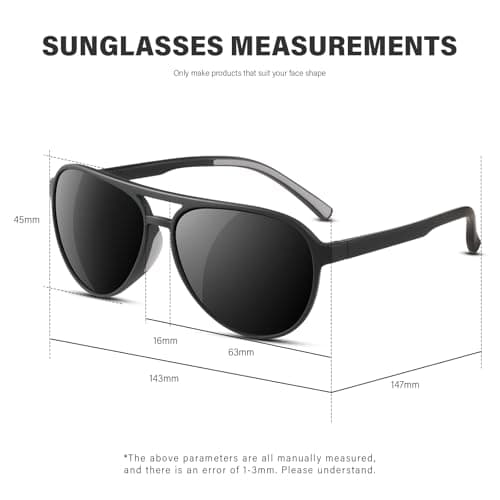 KUGUAOK 3PACK Polarized Aviator Sunglasses for Women Men Sports Style UV400 Protection Running Sun Glasses Vintage Trendy Shades - Thumbnail 6