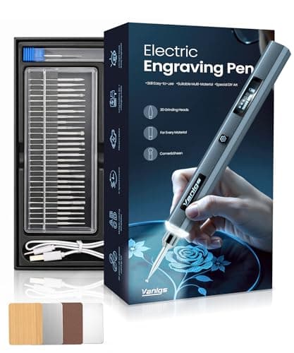 Vanlgs Engraving Pen for Metal Wood Glass Plastic, Engraving Tool with LED Light, 31 Bits, Cordless, 5 Speeds, Rechargeable, Engraver Kit Craft Easter Gifts for for Teens Adults Beginner - Image 1