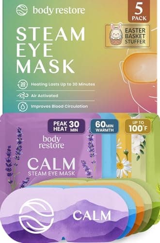 Body Restore Heated Eye Mask 5 Pack – Easter Basket Stuffers, Easter Birthday Gifts for Women & Men, Steam Warm Compress for Dry Eyes, Stye Eye Treatment, Eye Patch – Variety - Image 1