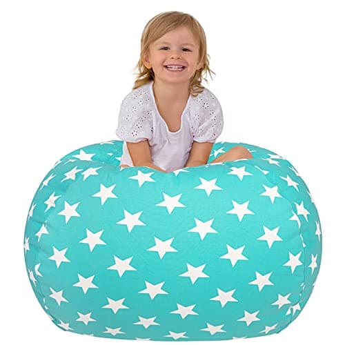 Aubliss Stuffed Animal Bean Bag Storage Chair (Aqua Star, Large (38'')) - Image 1