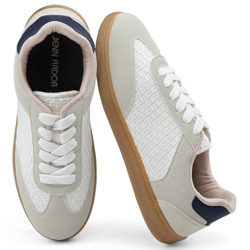 JENN ARDOR Women's Fashion Sneakers：Non-Slip Rubber Sneakers for Walking, Breathable Faux Leather & Suede Upper, Memory Foam Insole Womens Shoes for Daily Wear & Casual Outfits - Image 1