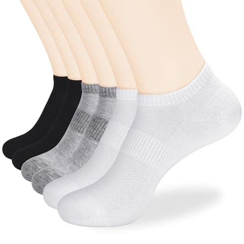 Corlap Women's Ankle Cotton Socks - No Show Low Cut Athletic Running Soft Thin White Socks 6 Pairs - Image 1