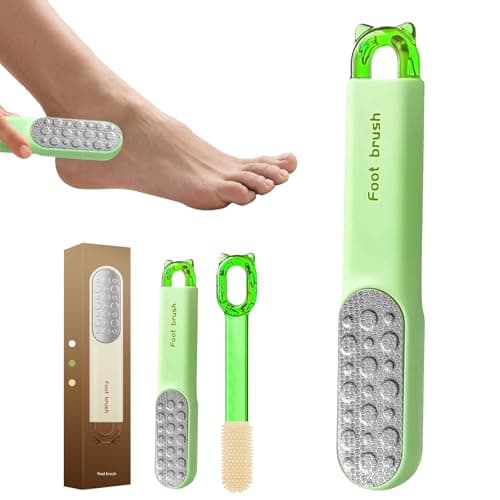 Foot File 2-in-1 Pedicure Scrubber Tool - Stainless Steel Dual-Sided & Callus Remover, Durable Easy-to-Clean Rasp for Hard Dead Skin, Corn Removal & Soft Feet, Dry & Wet Use (Green) - Image 1