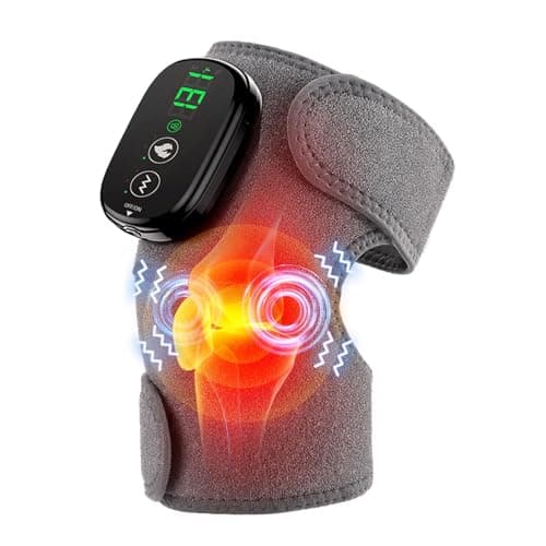 YUHUO Foot Massager with Heat, Knee Shoulder Elbow 3 in 1 Feet Massager, Heated Knee Massager, Shoulder Massager with Heat Vibration, 210 mins Battery, Cordless Portable, Touchscreen Control (Grey) - Image 1