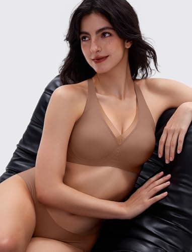 LetsJoli Wireless Jelly Bras for Women No Underwire Seamless Push Up Comfortable Tshirt Bralettes Everyday Bra(CWCoffee,XL) - Thumbnail 5