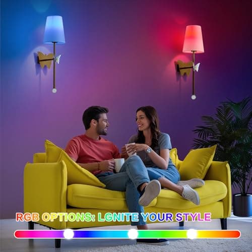 MHSNL Gold Battery Operated Wall Sconces Set of 2,Rechargeable Wall Lights with Butterfly Sconces, Cordless Battery Sconce Indoor Wall Lamps for Bedroom Living Room Hallway Stairs Bathroom - Thumbnail 6