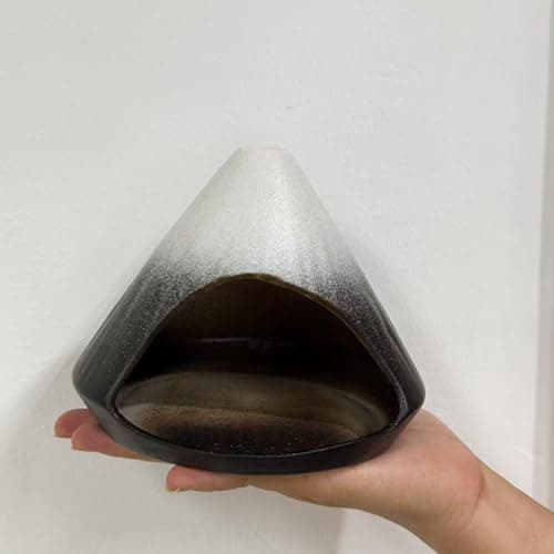 Ceramic Palo Santo Holder - Fuji Mountain Shape Incense Stick Burner, Heat-Resistant Ash Catcher for Yoga, Meditation & Aromatherapy, Zen Home Decor with Gift Box (Black and White) - Thumbnail 5